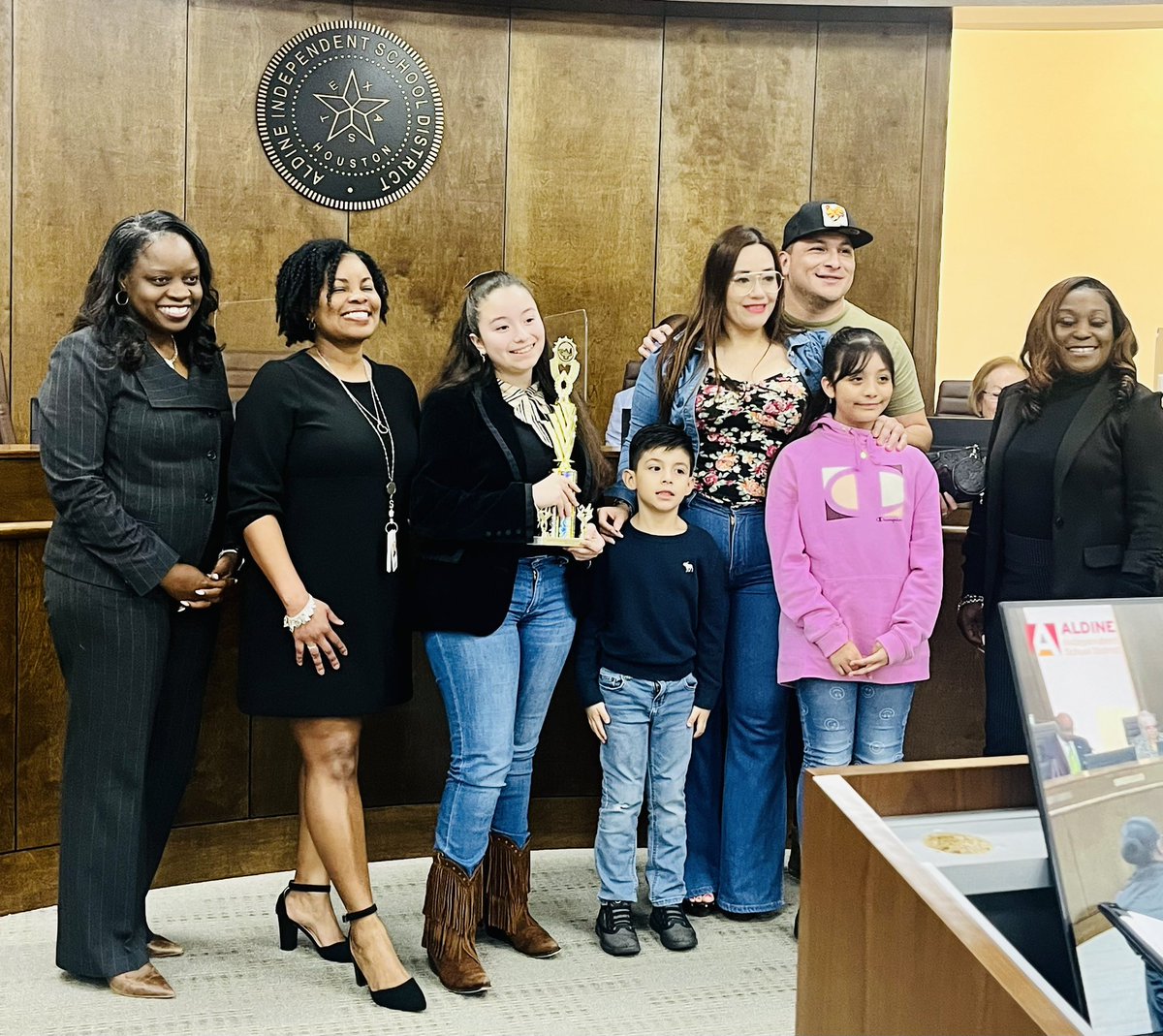 Congratulations to Valentina DeLeon for winning third place in the District Middle School Black History Month Oratory Contest! Thanks @Arkenya Junious and @Micah Turner Sr. for your support!