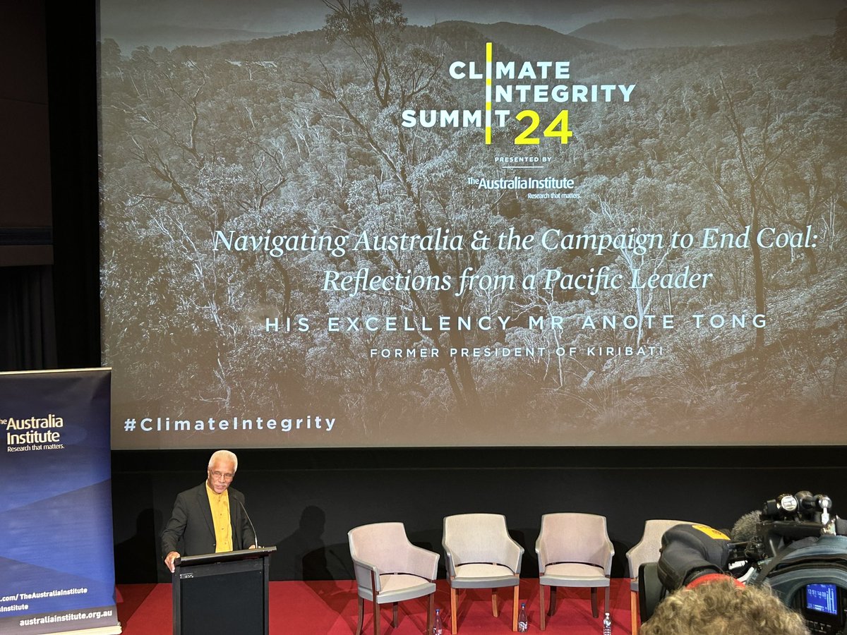 Special guest Mr Anote Tong, fmr President of Kiribati

Floods disrupt water supply as sea water contaminates ground water

Happening now! Will get more intense &amp; frequent  

How knowing the science, Aus leaders are doing what they know will destroy our future 

#climateintegrity