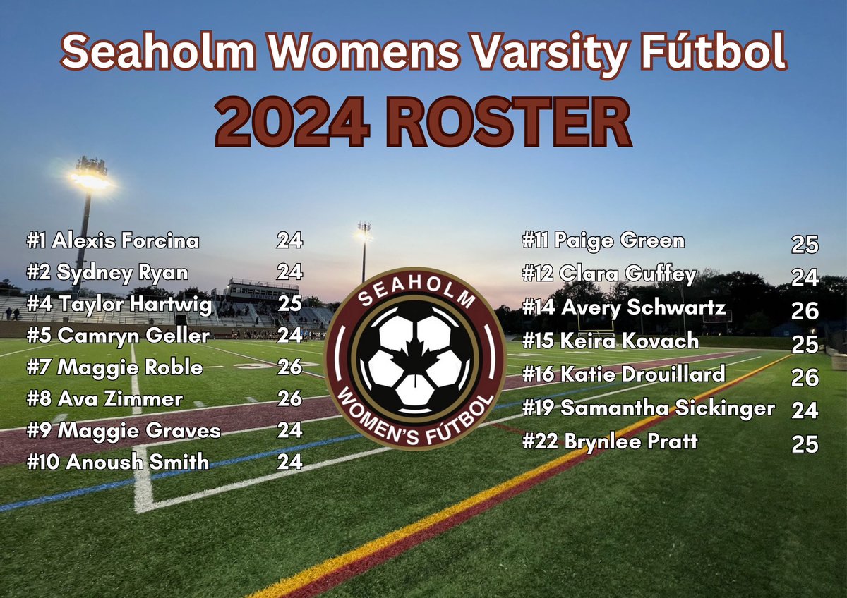 Our 2024 Varsity Roster

👩‍💼- Hailey Hartwig (2019)