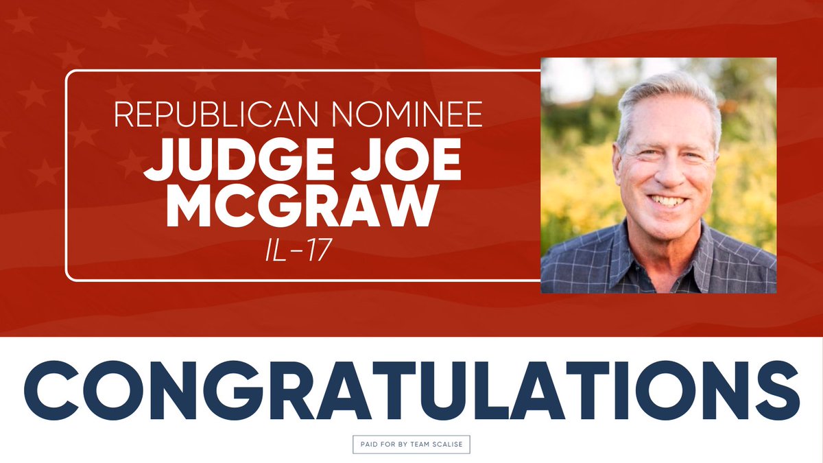 #IL17 knows Judge Joe McGraw will restore law and order in America! Congrats on tonight's primary victory, @judgejoemcgraw.