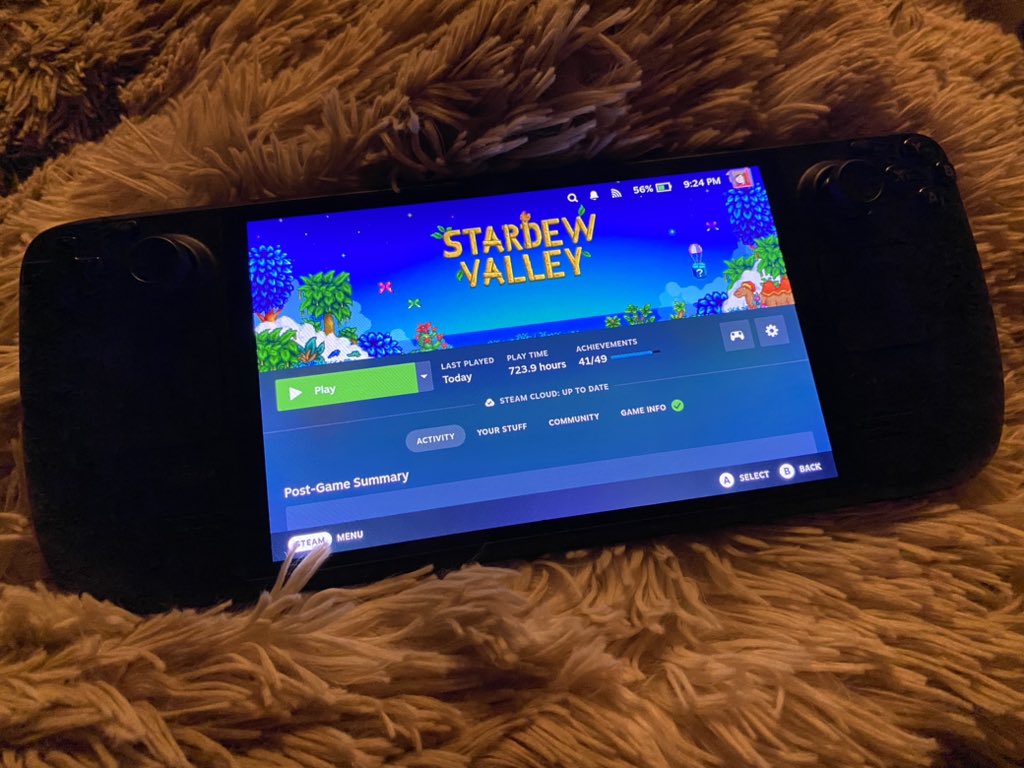 3BAnimation's tweet image. gotta flex- I mean play Stardew Valley 1.6 on the steam deck too
