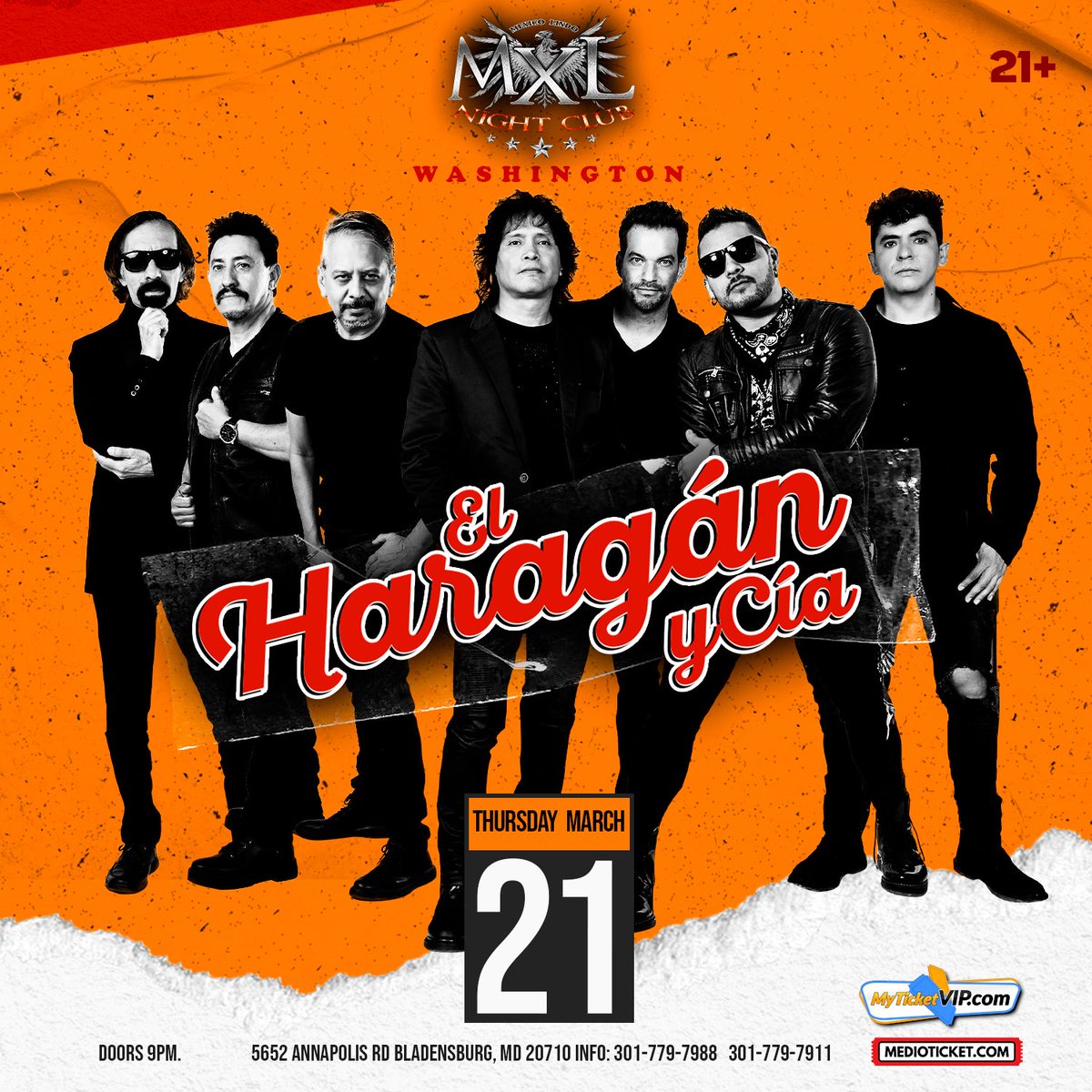 ¿Están listos #Washington? We’ll be at Mexico Lindo de Maryland MXL Night Club! March 21st ¡única fecha, no te la puedes perder! 🎫TIX 👉🏽 ticketon.com/event/el-harag… 🌵👇🏽