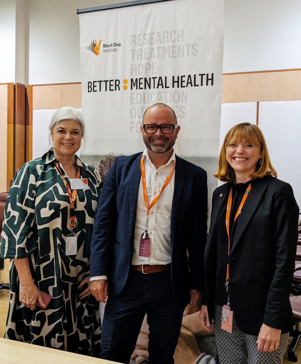 Mental Health Australia (@aumentalhealth) on Twitter photo MHA CEO Carolyn Nikoloski joined <a href="/blackdoginst/">Black Dog Institute</a> for the launch of the Centre of Research Excellence in Depression Treatment Precision at Parliament House in Canberra today.
Congratulations Professor, Executive Director and Chief Scientist Samuel Harvey and the Black Dog Ins team! MHA CEO Carolyn Nikoloski joined <a href="/blackdoginst/">Black Dog Institute</a> for the launch of the Centre of Research Excellence in Depression Treatment Precision at Parliament House in Canberra today.
Congratulations Professor, Executive Director and Chief Scientist Samuel Harvey and the Black Dog Ins team!