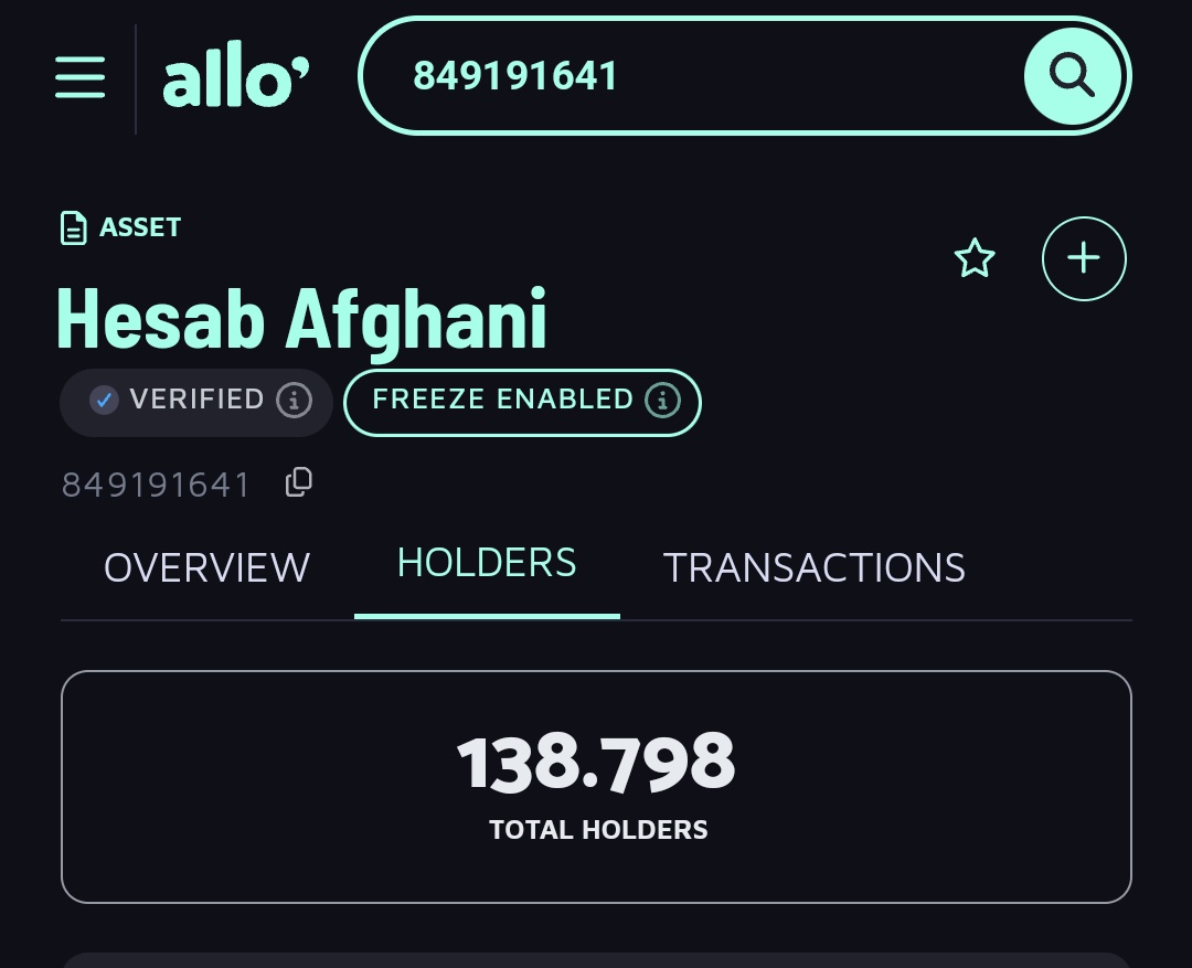 "Algorand has no users".

The Afghans: