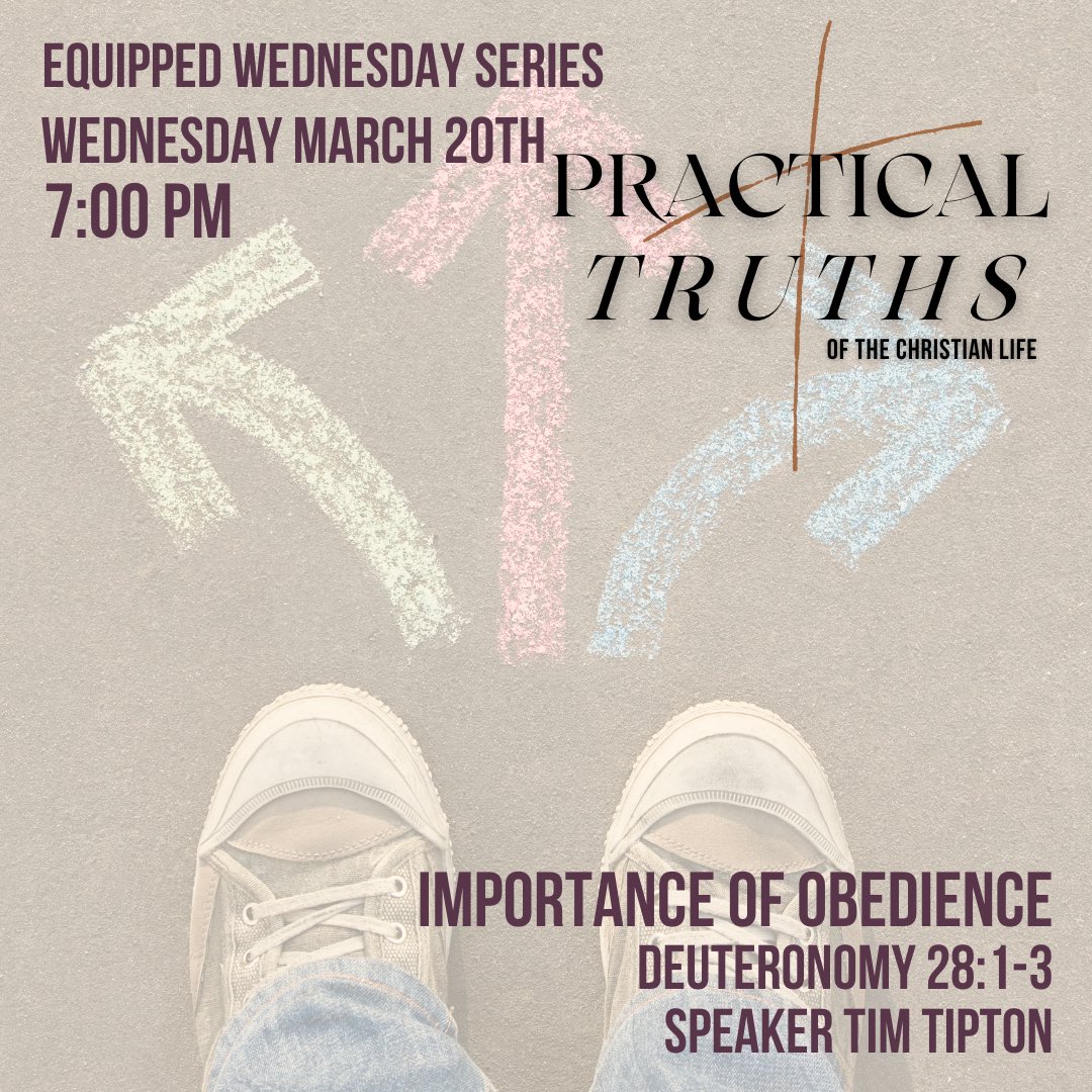 Gear up for our next 'Equipped Wednesdays' topic with speaker Tim Tipton! See you Wednesday at 7 PM.