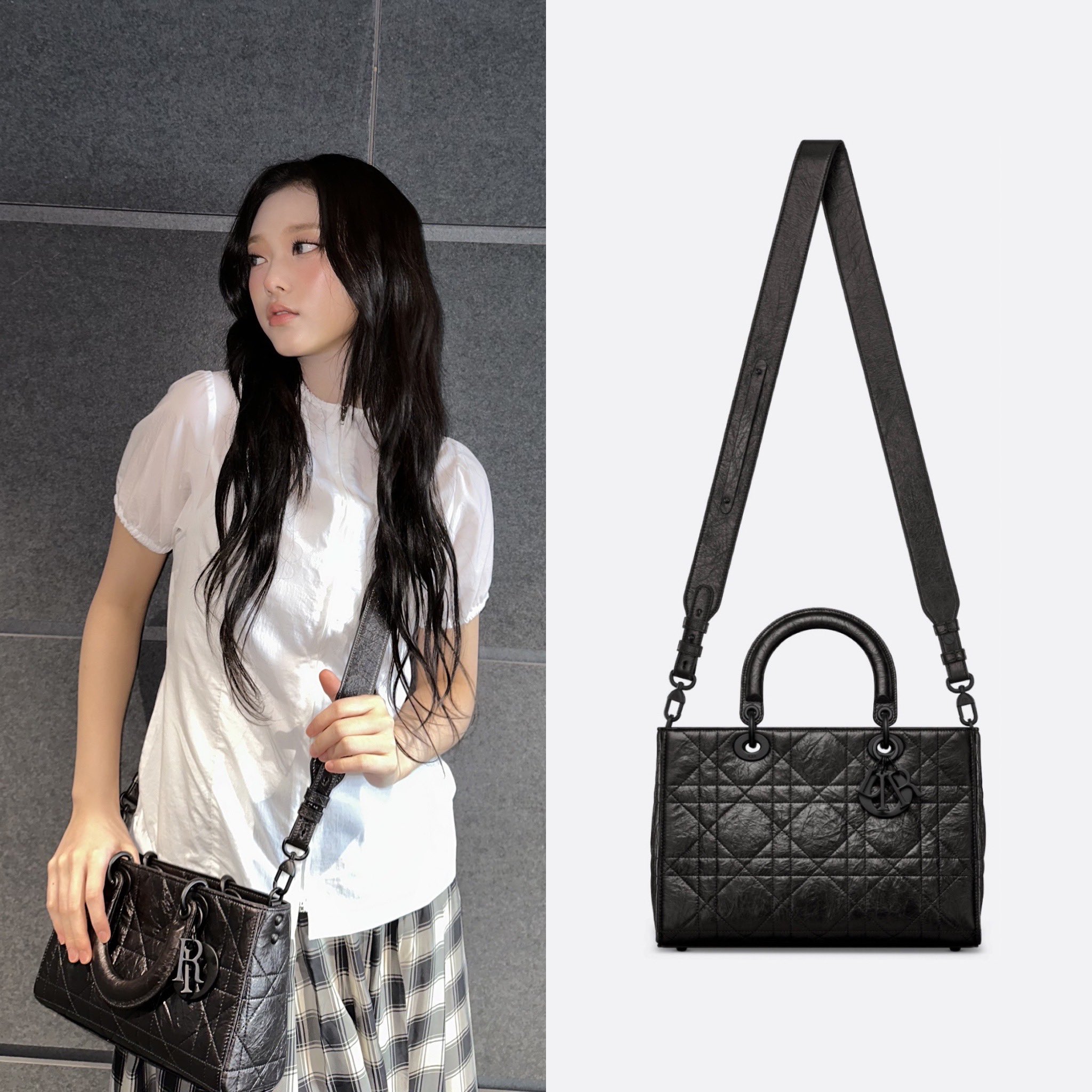 【DIOR】Lady D-Sire My ABCDior BAG MEDIUM Medium Lady D-Sire My ABCDior Bag Black Taurillon Leather | DIOR
