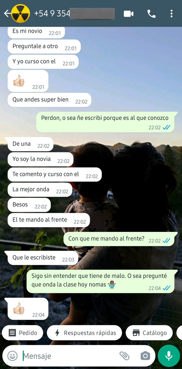 AgoDominguez's tweet photo. CHERNOBYL Está chequeado este nivel de toxicidad??  Fui desubicada por mamdar ese mensaje obsceno? 😂😂😂 NECESITO OPINIONES... (seguido del "👍🏼" no hay mas fotos de perfil de mi compañero en wpp y nos dejamos de  seguir de ig magicamente) https://t.co/hIKHYwP21O
