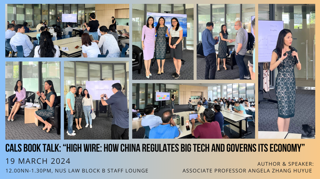 CALS_NUS's tweet photo. On 19 March 2024, the Centre for Asian Legal Studies (CALS) hosted Associate Professor Angela Zhang Huyue, from the University of Hong Kong, discussing her latest publication, “High Wire: How China Regulates Big Tech and Governs Its Economy”
@AngelaZhangHK
#calsnus #AIRegulation https://t.co/AwoGpMHns6