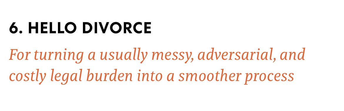 Excited to announce @hellodivorce has been included on @FastCompany's Most Innovative Companies of 2024! Being recognized as a leader in the social good category reflects our unwavering dedication to revolutionizing the entire divorce experience. #FCMostInnovative