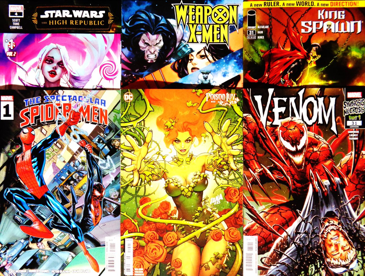 The first chunk of new releases that made their way into my comic book collection the week of March 6th: Poison Ivy, King Spawn, Venom, Spectacular Spider-Men, Weapon X-Men, Sweetie Candy Vigilante, and Star Wars: The High Republic.