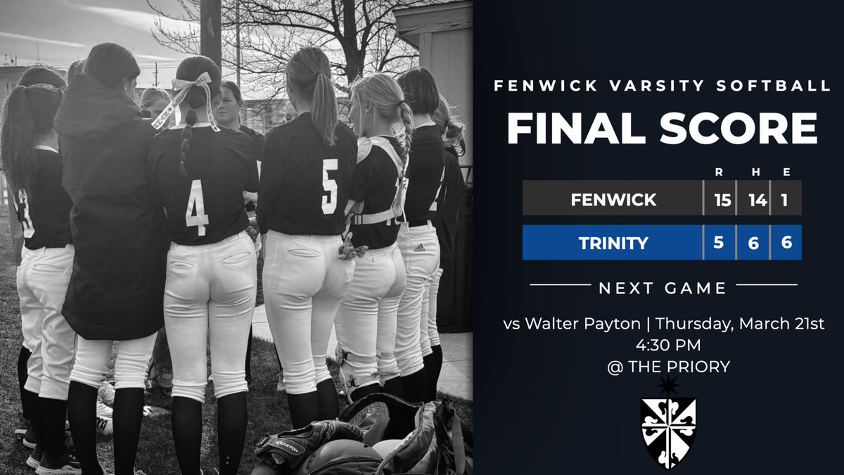 FriarSoftball's tweet photo. We are very PROUD of our Varsity Softball @fenwickfriars!! Every single one of these talented student-athletes stepped up to contribute to our *very first win* as a TEAM. Staying humble and will continue to do the work����🏽 #FriarPride @FenwickAD https://t.co/3dMUcZnuAZ