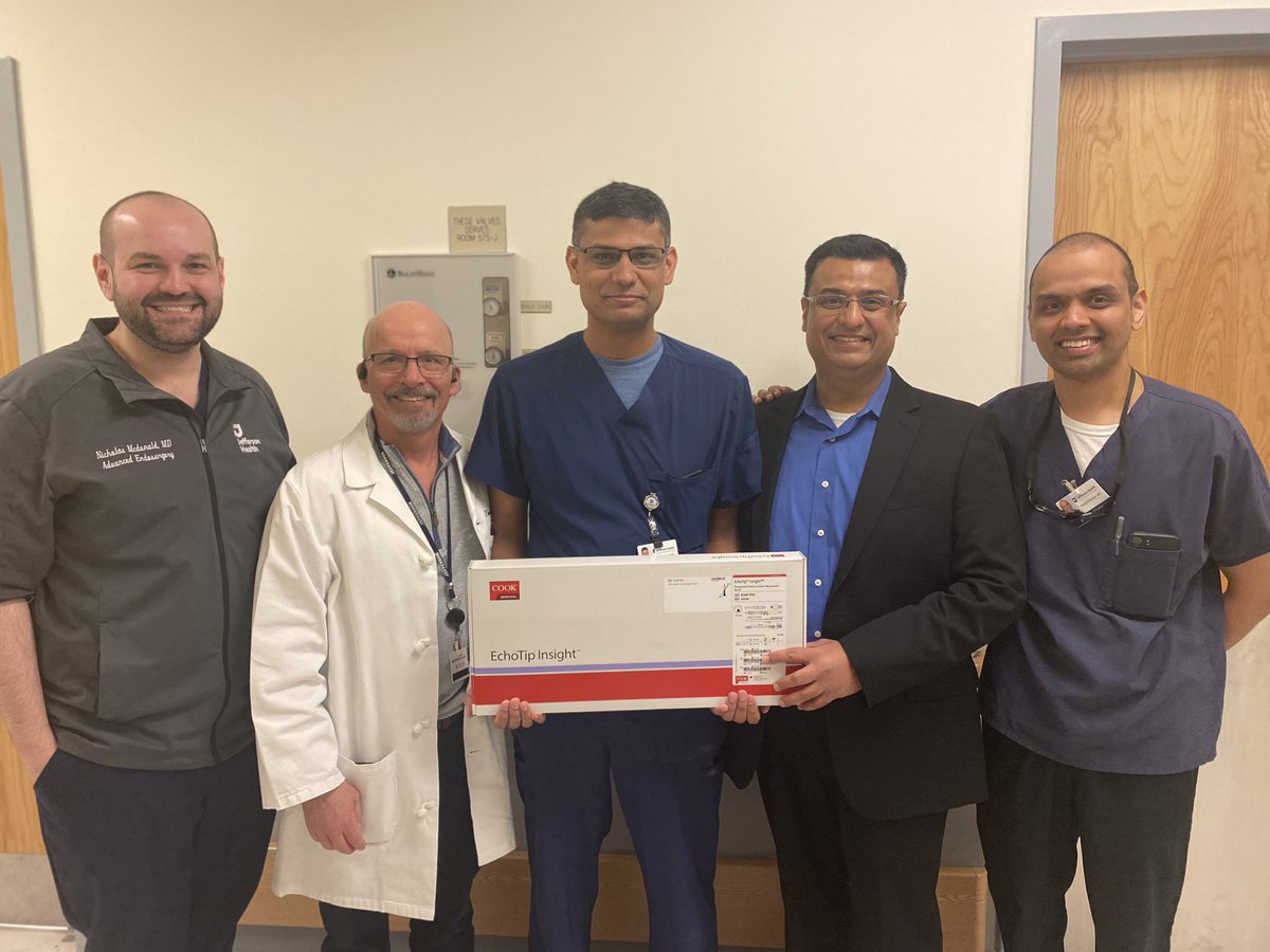 HarshitKharaMD's tweet photo. ⭐️History made today @TJUHospital!
Thrilled to proctor @DrFkamal in performing the first-ever #EUS-guided portal pressure measurement #EUSPPG cases in Philadelphia! 🎉
Thanks to @CookMedical for case support & proud to represent @GeisingerGi to foster #EndoHepatology milestones https://t.co/0agHtmEYIh