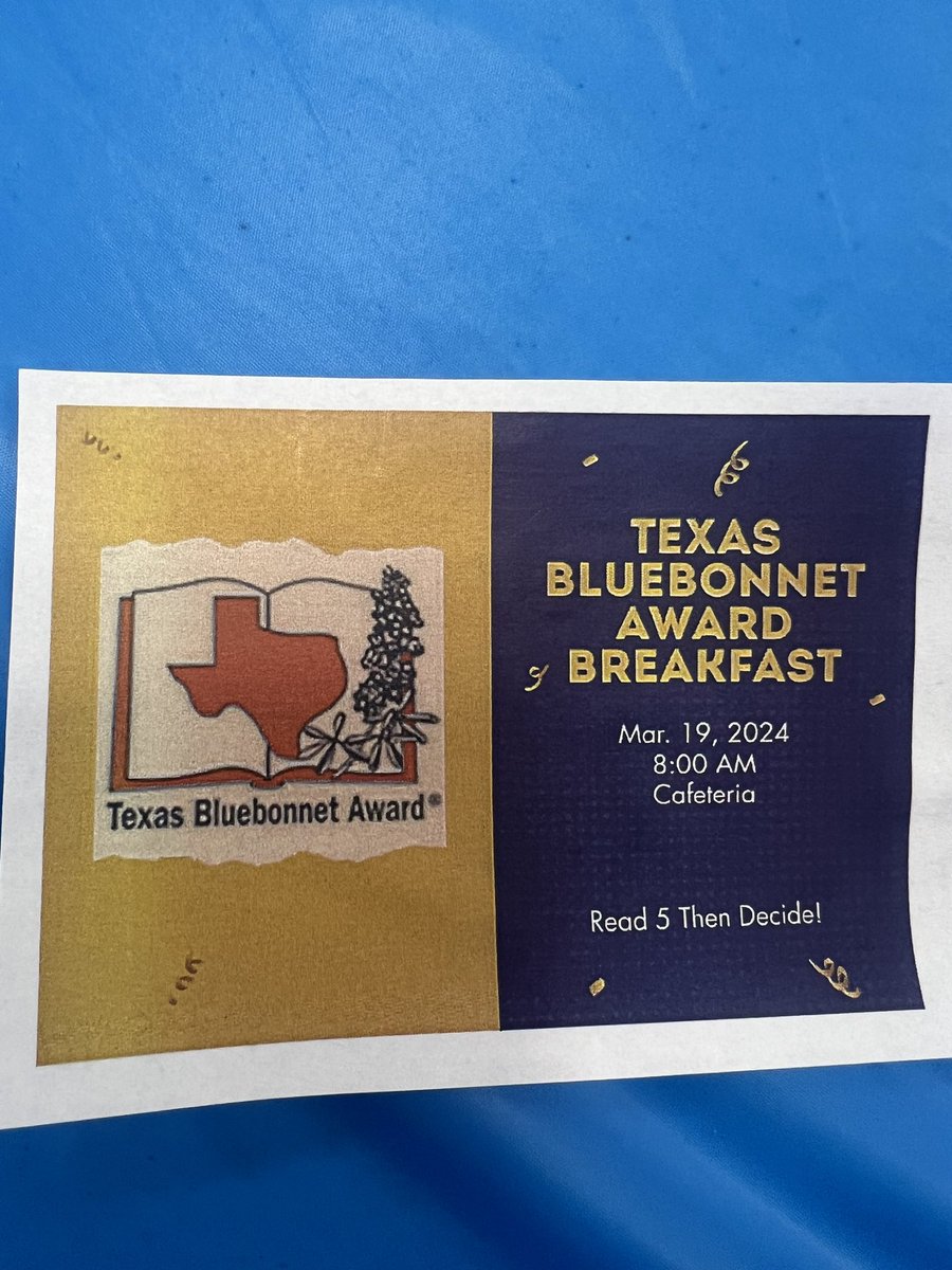 MissionValleyES's tweet photo. Texas Bluebonnet Award Breakfast (blueberry for our students who read 5 then voted! Thank you to our librarian, Mrs Gruber, for making this event possible for our students! #WeConquer #bluebonnetbooks
@YISDLibServices @jaglibrarian1 @RubinaJurado_MV https://t.co/bRXCpWssrK