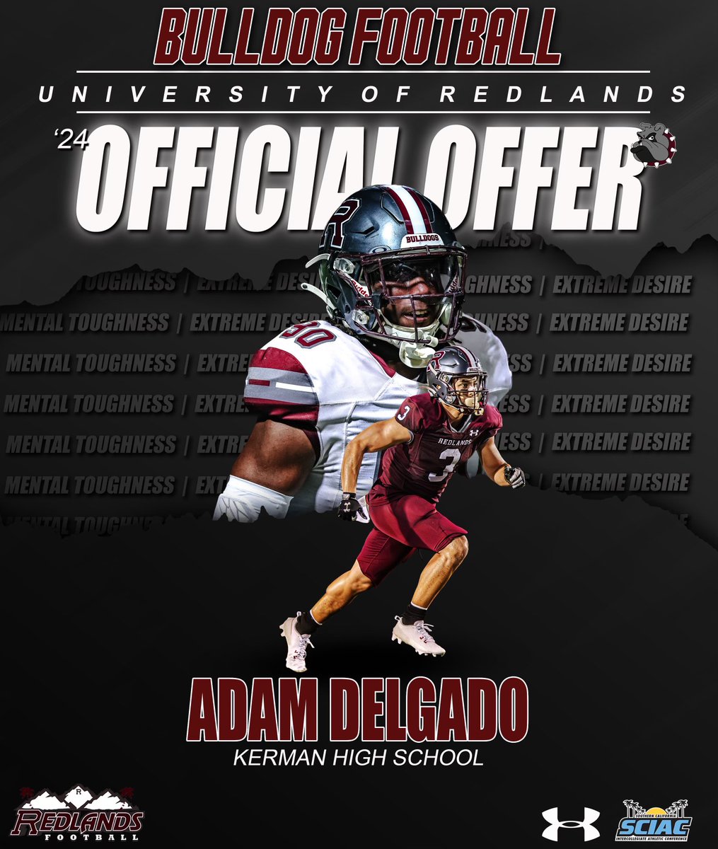 Excited to announce that I’ve received an offer from the University of Redlands! Thank you for this opportunity! @UR_CoachBennett @CoachMMMoore @KermanFootball