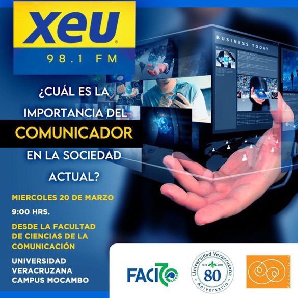 Este miércoles Periodismo de Análisis de <a href="/xeunoticias/">XEU Noticias</a>, se trasmitirá desde la Facultad de Ciencias de la Comunicación de la Universidad Veracruzana, en el marco de su 80 aniversario.

La responsabilidad y papel del comunicador en la sociedad actual.

👉🏼 xeu.mx/radio-online