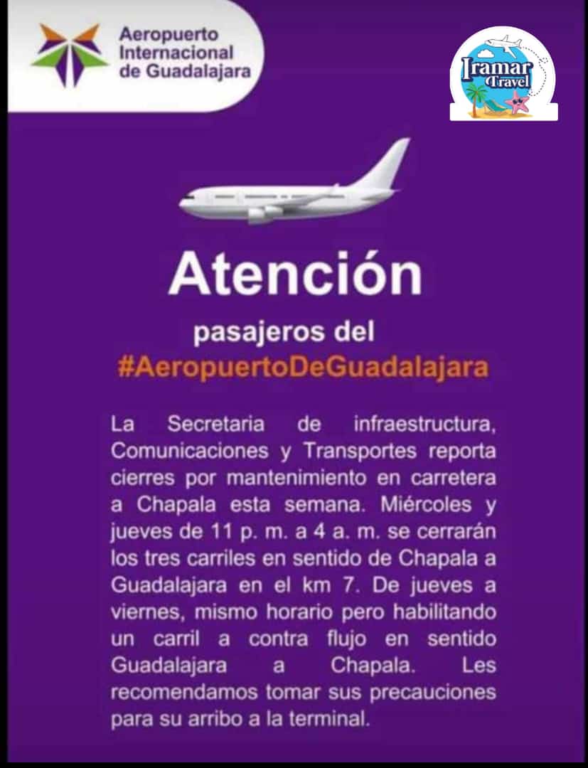 Información muy importante para viajeros que sagas del Aeropuerto  Internacional de Guadalajara...ojo !!