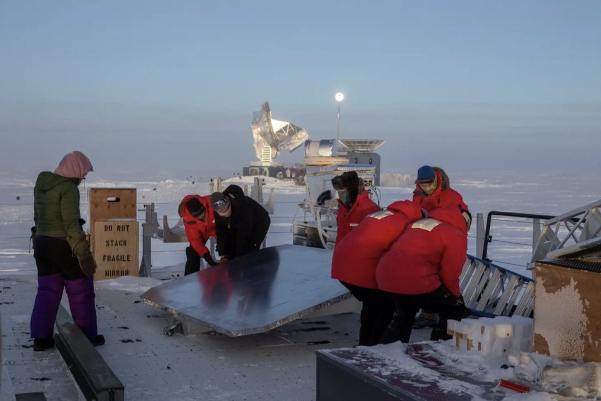 South Pole Telescope (@sptelescope) on Twitter photo Every year <a href="/BICEP_Keck/">BICEP/Keck</a> does an extensive set of calibration measurements just before #Sunset that involves measuring sources on the rooftops of DSL/MAPO. Last week, <a href="/KevZag/">Kevin Zagorski</a> got a great picture of SPT while helping take down the setup last week on the MAPO roof! #Antarctica Every year <a href="/BICEP_Keck/">BICEP/Keck</a> does an extensive set of calibration measurements just before #Sunset that involves measuring sources on the rooftops of DSL/MAPO. Last week, <a href="/KevZag/">Kevin Zagorski</a> got a great picture of SPT while helping take down the setup last week on the MAPO roof! #Antarctica
