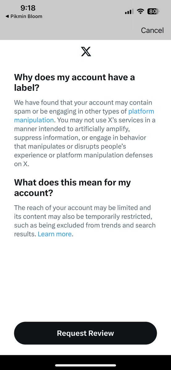Great, after being shadow banned for months with this account, now I get this. 🤦🏻‍♂️