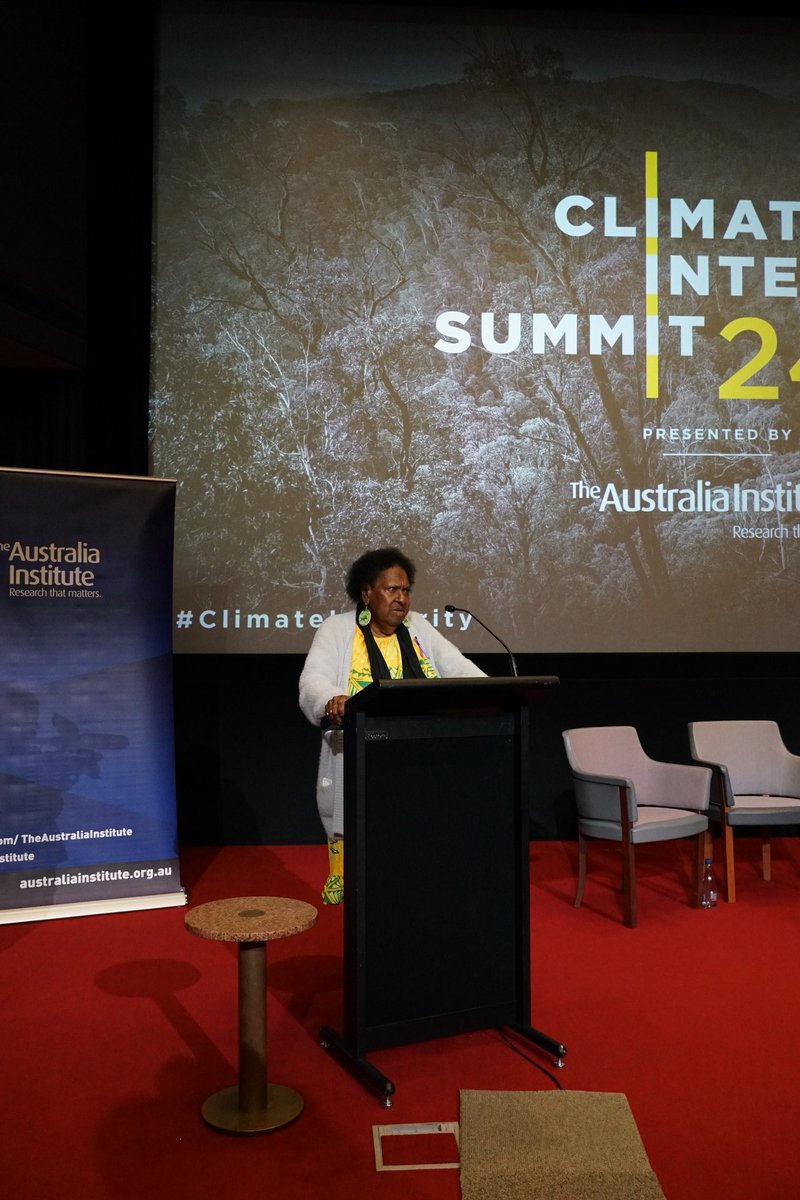 “Never does anyone from the government come and sees what is happening in the Torres Strait.” “We cannot garden anymore. The resting places of our loved ones are washing up.” “What is government doing?' Dr Aunty McRose Elu at the #ClimateIntegrity Summit. #auspol