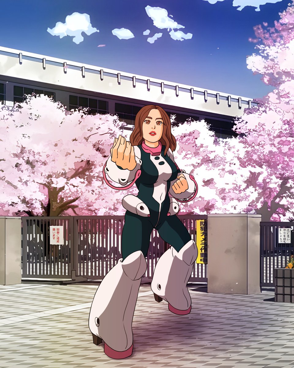 Reaching for the stars, one Quirk at a time!  This inspiring customer brought their My Hero Academia love to life as the determined Uraraka Ochako. You can be a hero too! #myheroacademia #animeart #girlpower #customcommission
