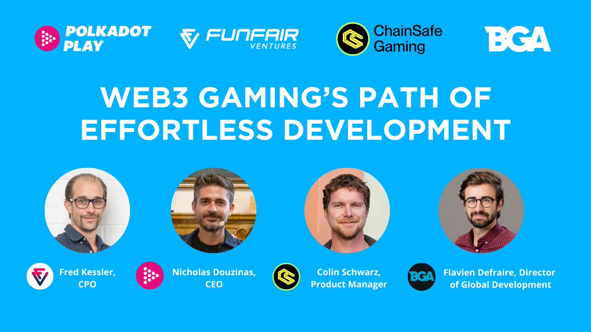 ☕🥐Join our breakfast bytes with the industry experts of Web3 gaming! 🎮Enjoy breakfast co-hosted with  @Polkadot Play, @ChainSafeGaming , @FunFairVentures and @BGameAlliance , where we'll explore the journey of Web3 game's path of effortless development. Get the insight on…