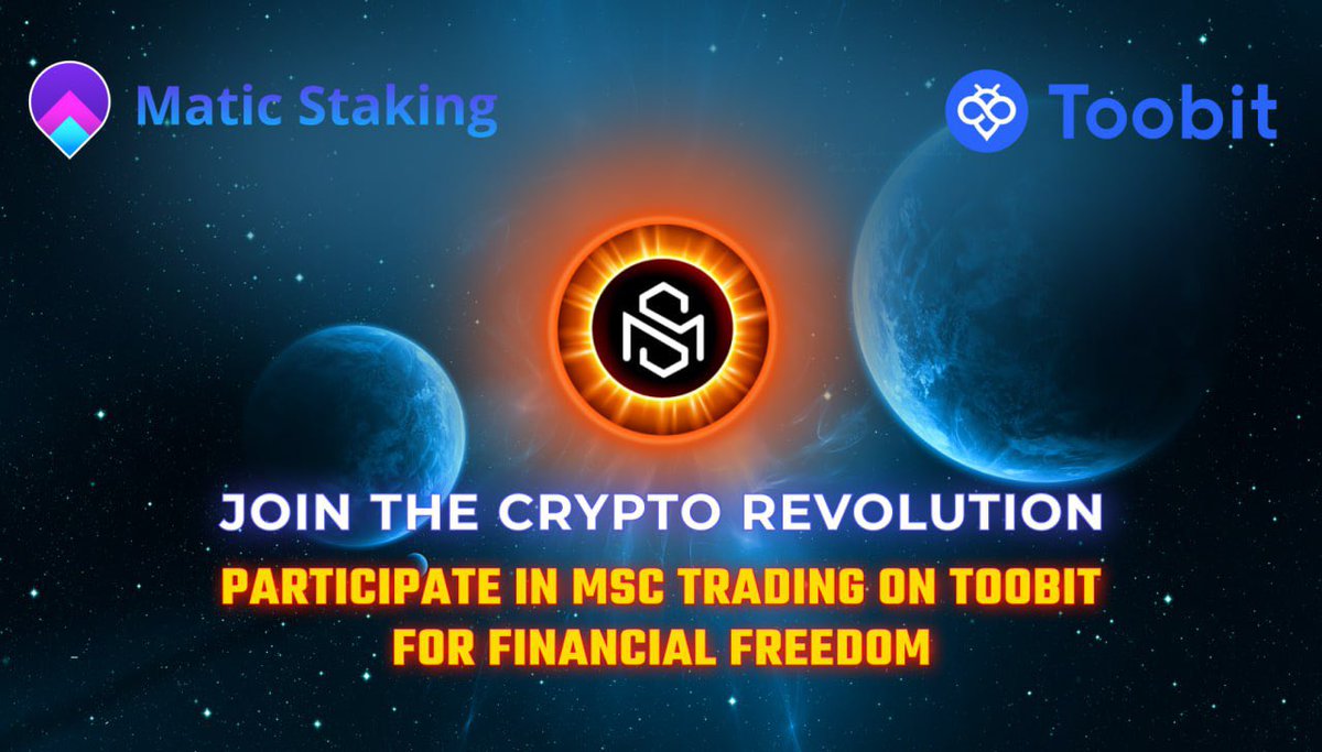 ⚡️JOIN THE CRYPTO REVOLUTION: PARTICIPATE IN MSC TRADING ON TOOBIT FOR FINANCIAL FREEDOM⚡️

💰 Take control of your finances: With MaticStake, you control your financial destiny. Say goodbye to intermediaries and centralized authorities – with MSC, the power is in your hands.

💰
