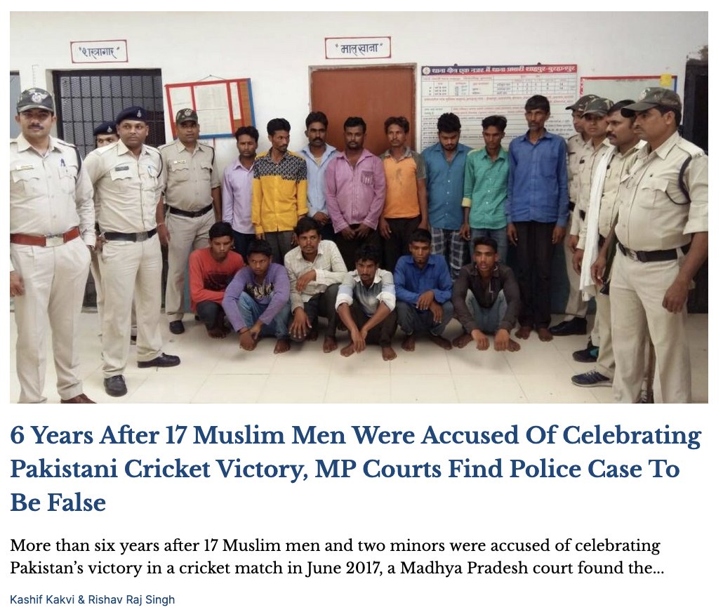 76 Months with a tag of 'Traitor' or 'Terrorist', 6 years after the MP police accused 17 Muslim men of raising 'Pakistan Zindabad' slogans and celebrating Pakistan winning a cricket match, a court found the case was fabricated. One accused, a father of two, broken by the ordeal,