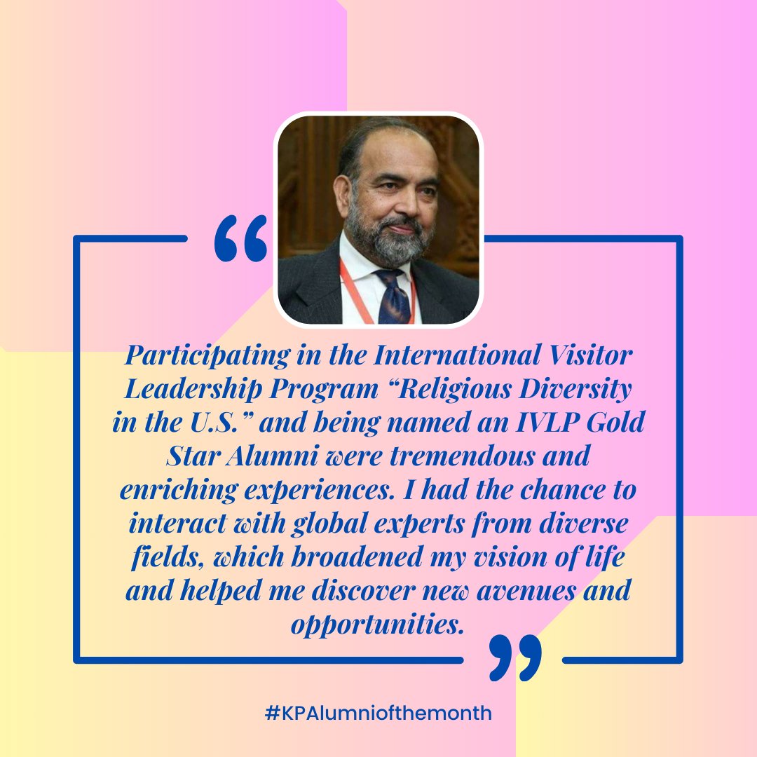 #KPAlumniofthemonth Prof. Dr. Qibla Ayaz, a distinguished scholar and advocate for religious harmony, has held significant roles in academia and interfaith dialogue. From Bannu, Khyber Pakhtunkhwa, he served as Vice Chancellor at two public sector universities, including the