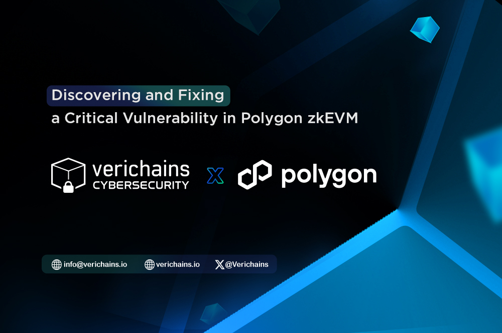 🚨Bug Disclosure The team at @Verichains has just published a detailed blog on the critical vulnerability we discovered in Polygon's zkEVM. A huge shoutout to @0xPolygon for their swift action, ease of cooperation & generous bug bounty! >> Find out more here:…