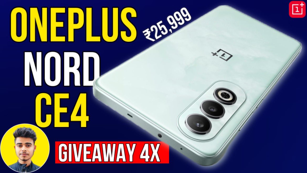techradiator's tweet photo. Oneplus Nord CE 4 All Features || 4X Giveaway ||Oneplus Nord CE 4 Price In India?
https://t.co/SvvXfskcBe https://t.co/OeKgojAb8R