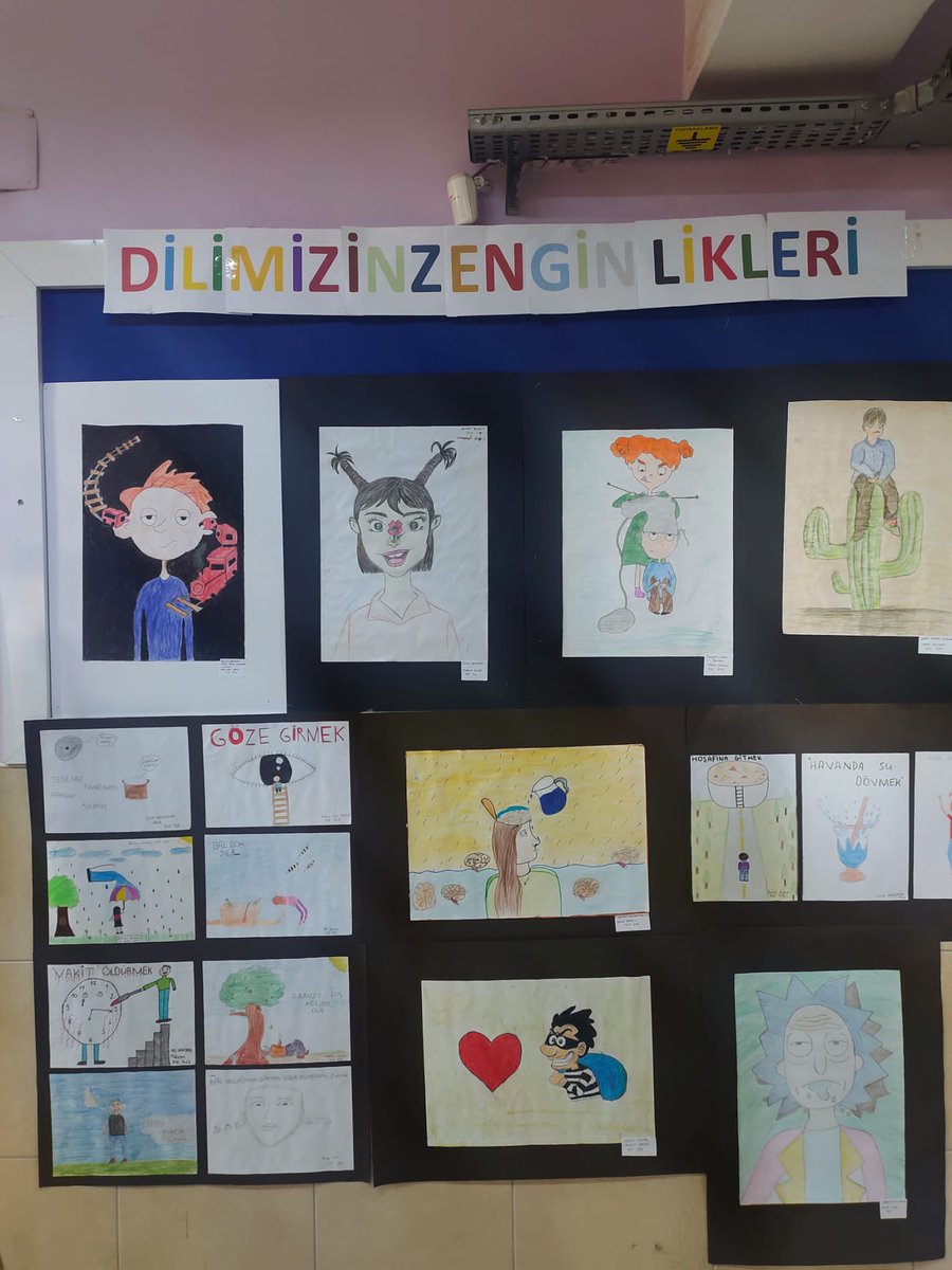Dilimizin zenginlikleri projesi kapsamında  resim öğretmenimizin katkıları ile öğrencilerimiz atasözü ve deyimlerimizi resimlendirerek sergiledi.

<a href="/tcmeb/">Millî Eğitim Bakanlığı</a> <a href="/Yusuf__Tekin/">Yusuf Tekin</a> <a href="/fazilet_durmus/">Fazilet Öğretmen 🇹🇷</a> <a href="/MersinMEM/">Mersin İl Millî Eğitim Müdürlüğü</a> <a href="/BaykalBasdemir/">Baykal BAŞDEMİR</a> <a href="/FatihBurgut/">Fatih BURGUT</a> <a href="/OguzhanTulucu/">Oğuzhan TÜLÜCÜ</a> <a href="/toroslarmem/">Toroslar İlçe Milli Eğitim Müdürlüğü</a>