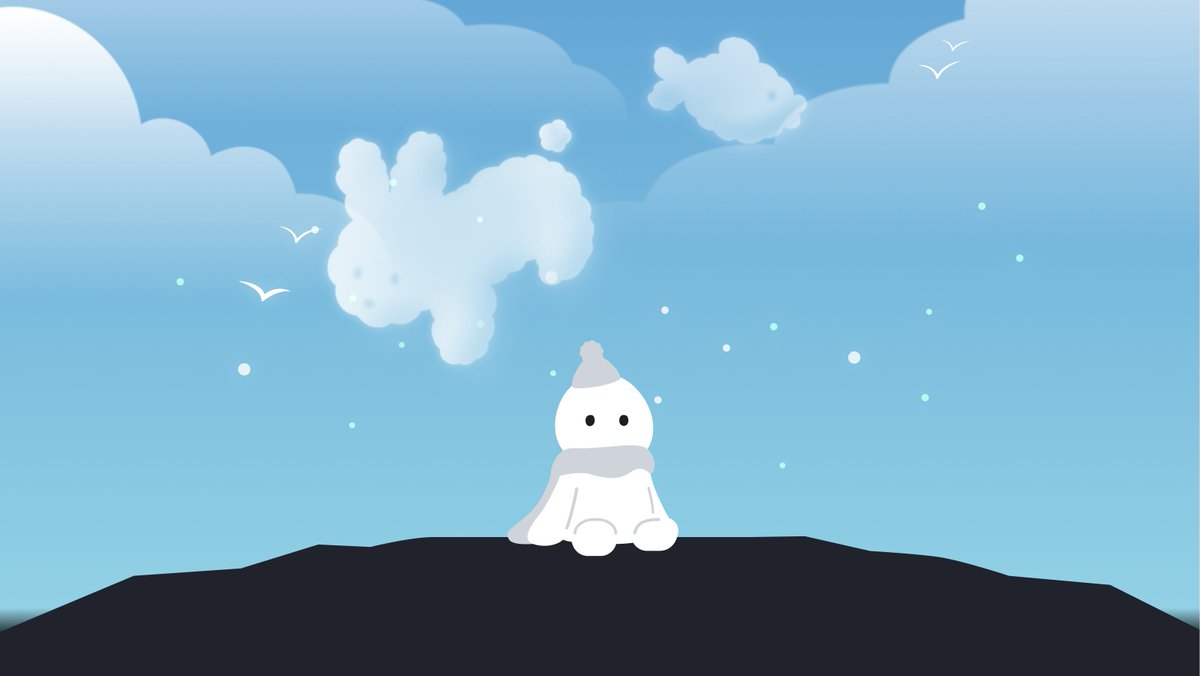 오늘 하늘이 정말 맑아! 구름 속에서 동물 모양을 찾아보면 복잡한 기분도 한결 가벼워져.