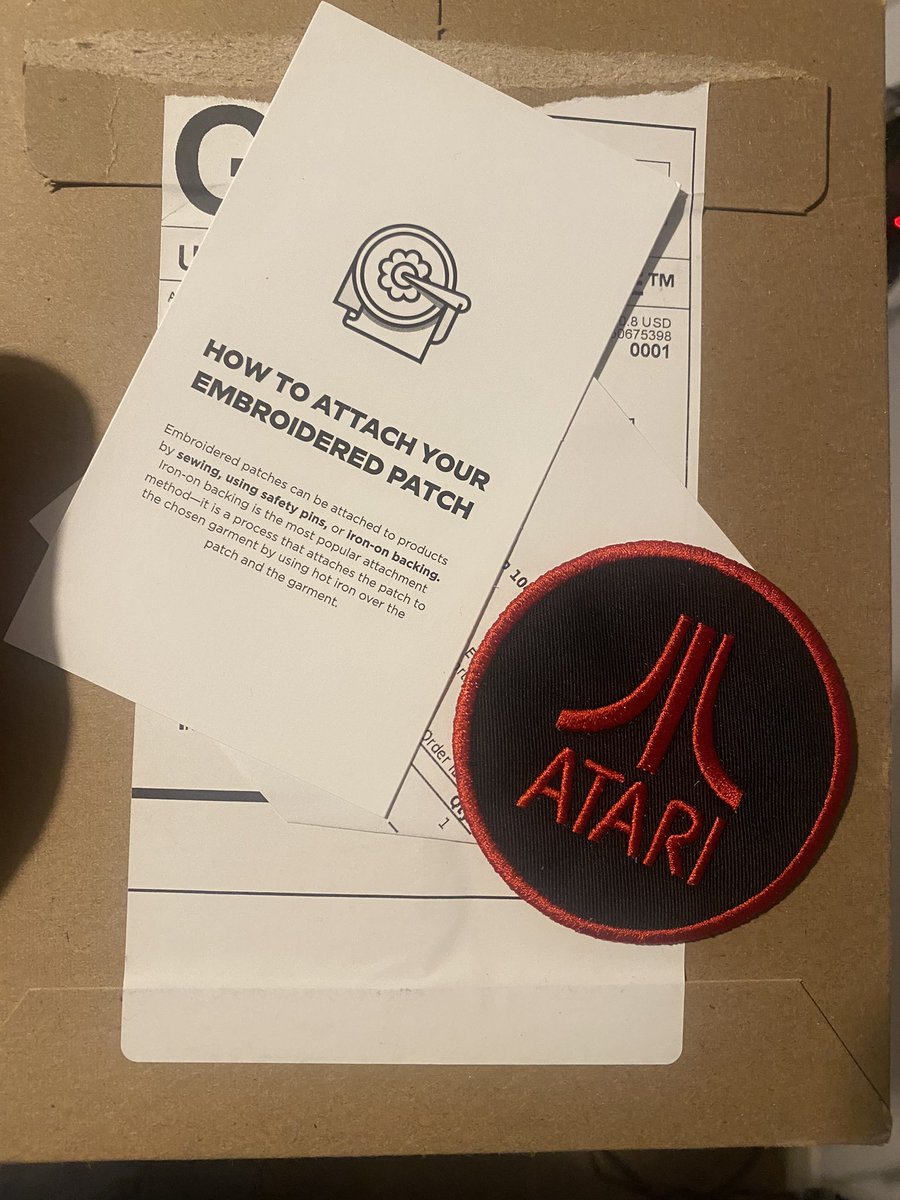 ballistikcoffee's tweet photo. My https://t.co/Gv8eq7sI0Z Patch has arrived! Itโs official! ๐คฉโ๏ธ๐น๏ธโค๏ธ #atarix @AtariX @atari #Atari #bcb #gaming #retrogaming #vintagegaming https://t.co/WxqiAbQid9