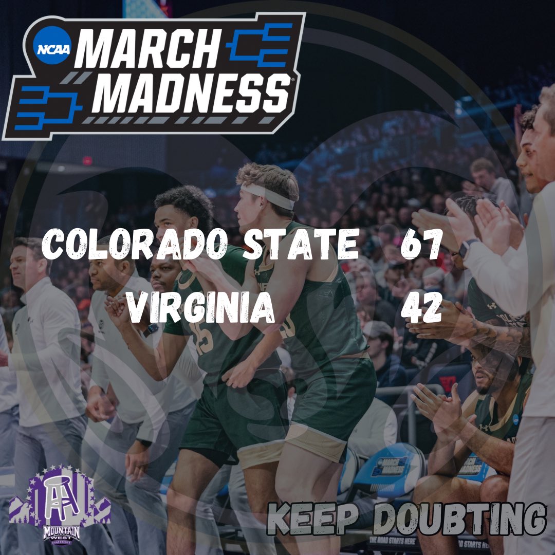 Colorado State was 7th in the Mountain West. Virginia was 3rd in the ACC. 

Keep doubting the Mountain West #MountainBest #AtThePeak