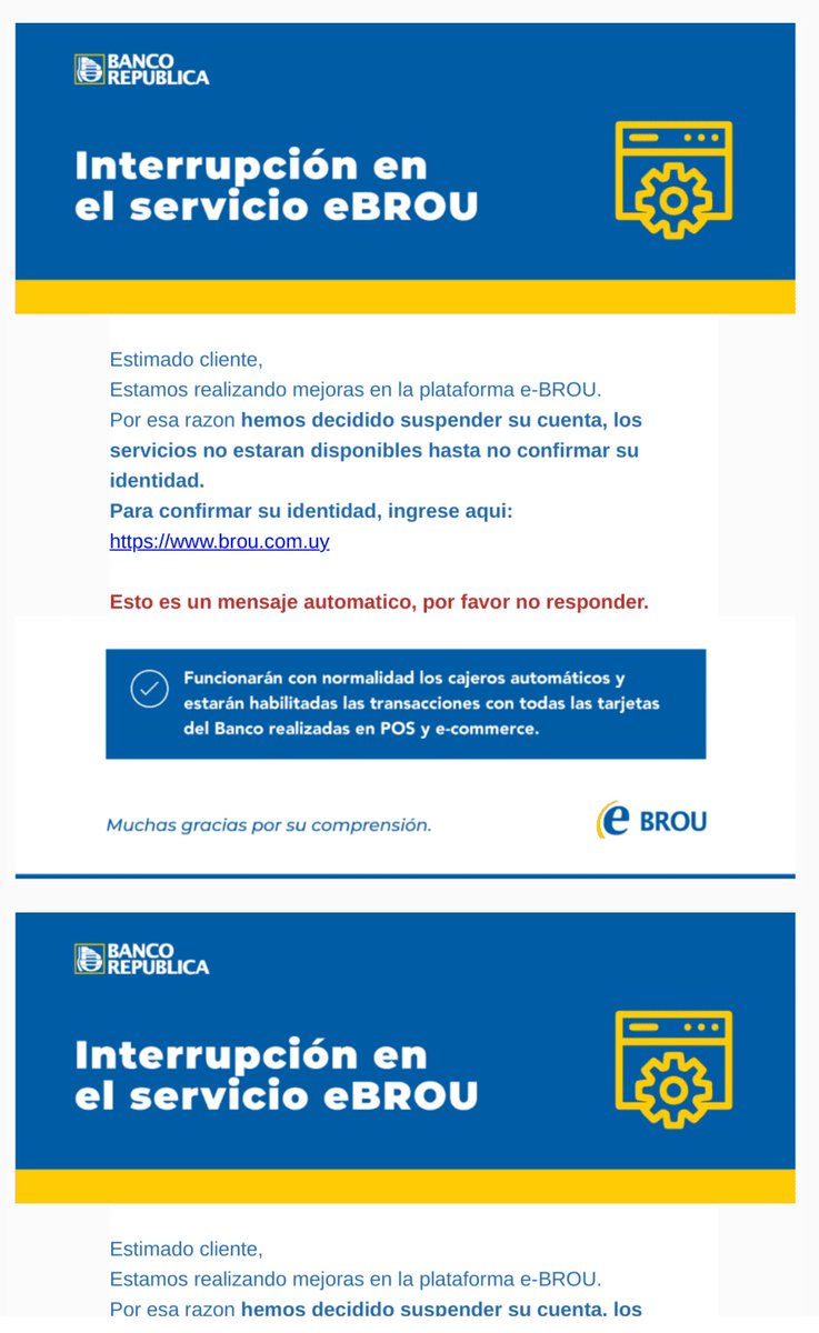 AntonioMaeso's tweet photo. CUIDADO!!! Está llegando esta comunicación a los correos electrónicos. NO INGRESES! Pretenden sacarte los datos para robarte. Es bueno compartir esto para evitar que alguna persona caiga. https://t.co/iV0dQOGI1z