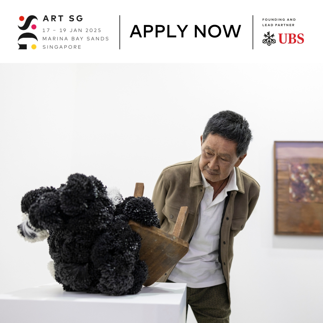 We warmly welcome you to apply for the third edition of ART SG, presented by Founding and Lead Partner UBS at artsg.com/apply. The fair will return to Marina Bay Sands, from 17 – 19 January 2025 (VIP Preview and Vernissage on 16 January).