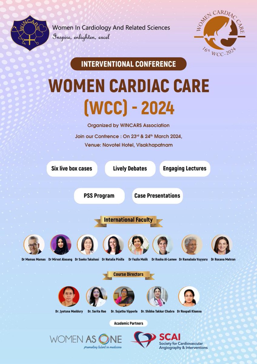 Women in Cardiology and Related Sciences (@ijcdw_wincars) on Twitter photo Excited to feature top experts like Dr. Sujatha Vipperla, Dr. Sarita Rao, Dr. Roopali Khanna, Dr. Jyotsna Maddury, Dr. Mamas Mamas, Dr. Mirvat Alasnag, Dr. Shibba Takkar Chhabra, Dr. Asha Mahilmaran, Dr. Roxana Mehran, Dr. Rasha Al-Lamee, and Dr. Gopalkoduru at #WCC2024! Excited to feature top experts like Dr. Sujatha Vipperla, Dr. Sarita Rao, Dr. Roopali Khanna, Dr. Jyotsna Maddury, Dr. Mamas Mamas, Dr. Mirvat Alasnag, Dr. Shibba Takkar Chhabra, Dr. Asha Mahilmaran, Dr. Roxana Mehran, Dr. Rasha Al-Lamee, and Dr. Gopalkoduru at #WCC2024!