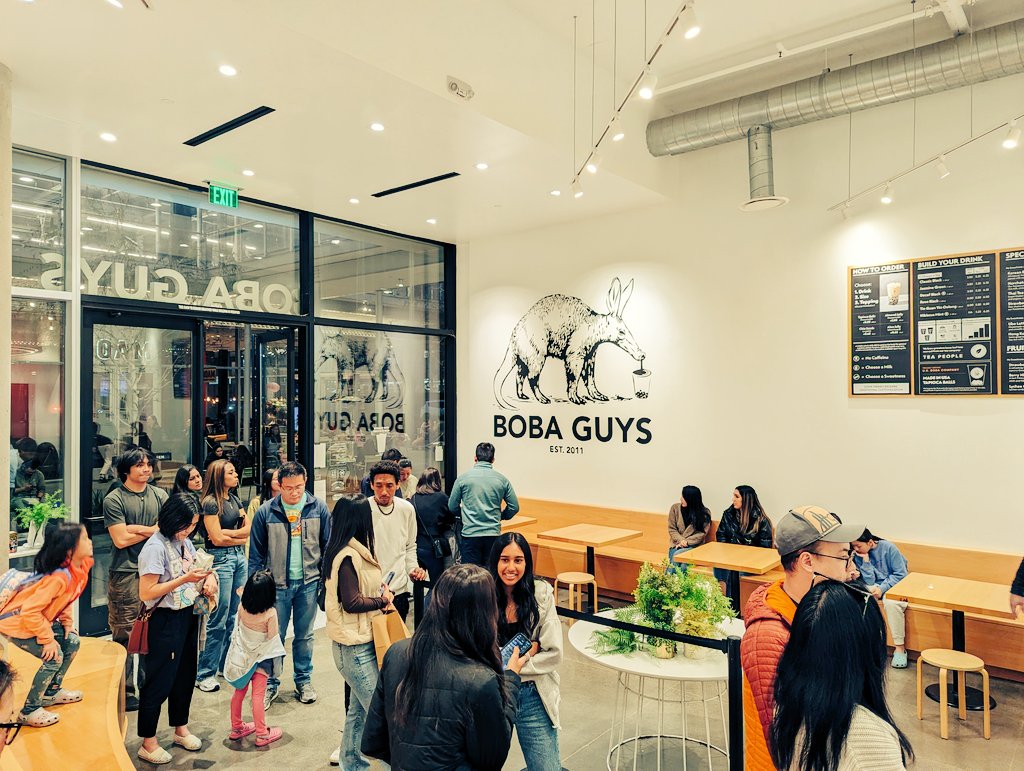 It's hoppin' at the Boba Guys. They make this amazing strawberry matcha drink.