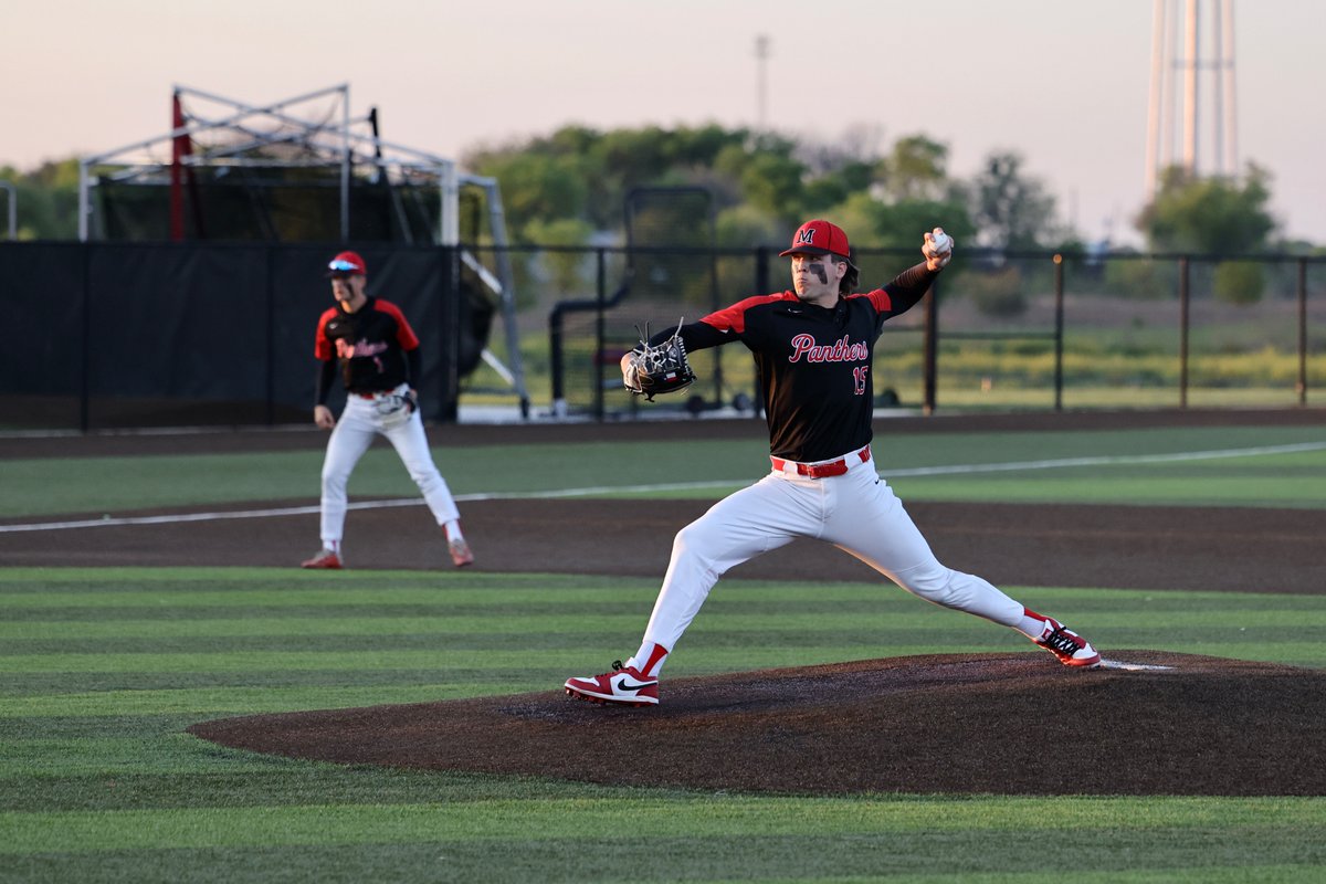 drjlstewart's tweet photo. Cord Rager, Maypearl’s starting pitcher, with the win this evening as MHS traveled to West HS and beat the Trojans 6 to 4. [Note: Heath Graf (third baseman (background)) in this photo) took to the mound late in the game and earned the save.] https://t.co/C8A29udIEj
