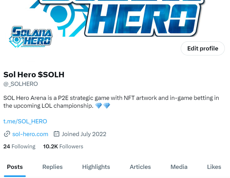 Sol Hero $SOLH tweet media