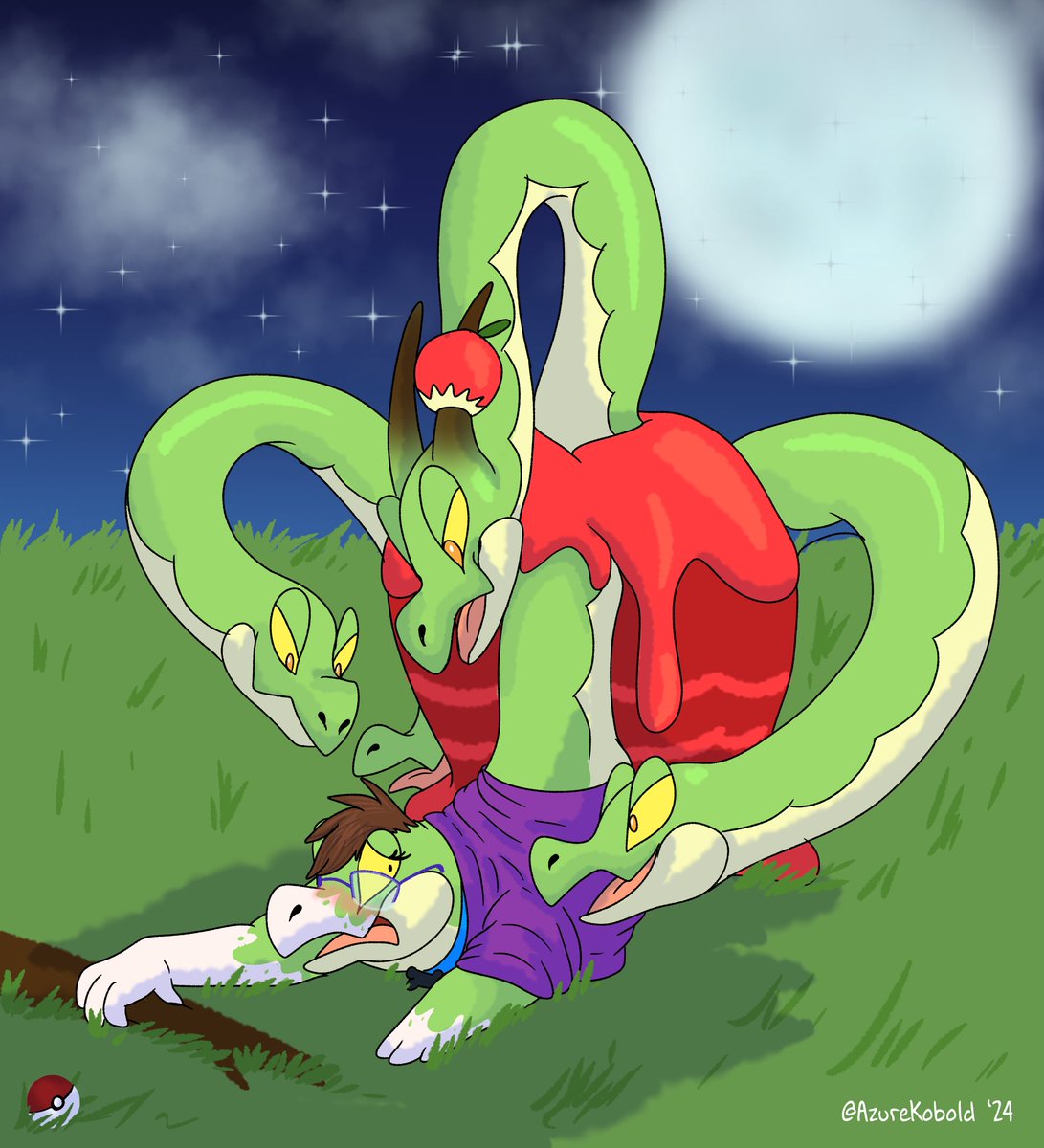 Happy #TFTuesday! Here’s a weird merge TF I drew a lil while ago and didn’t ever post… Told ya there’d be more ‘mons in the near future! 👀 If you ever wondered where this one gets all its heads from, well… now you know! 🍎🐉✨ #TFEveryday #Transfur