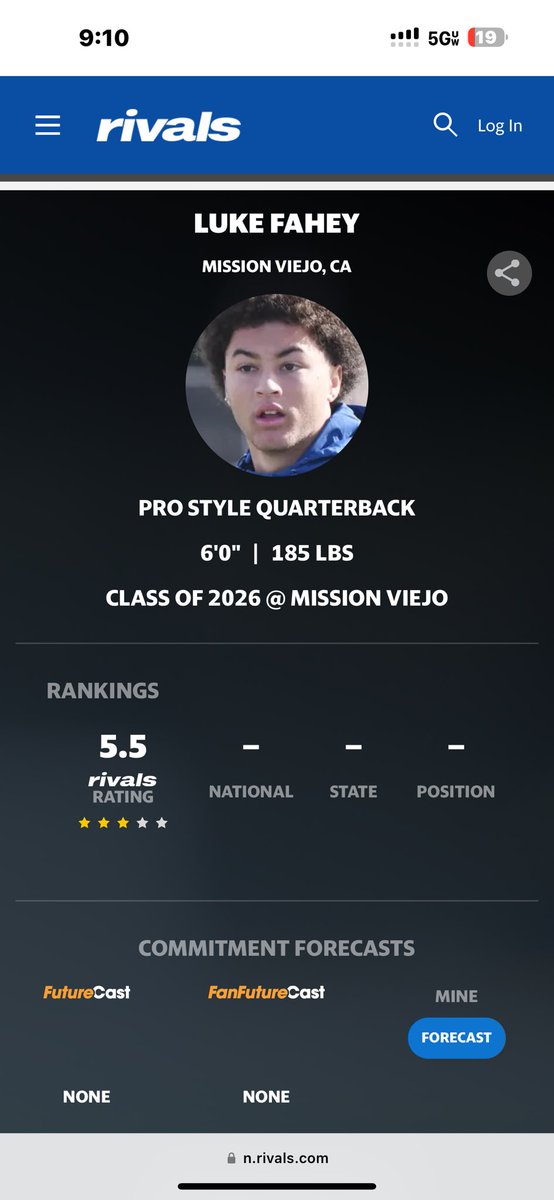 Blessed to be ranked a 3⭐️ on @Rivals !