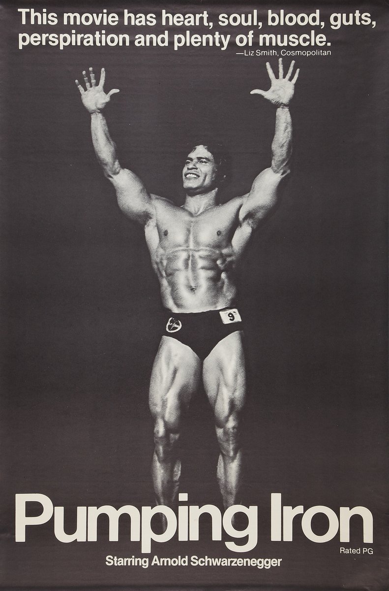 CinemaRareIN's tweet image. Starring five-time Mr. Olympia winner Arnold Schwarzenegger, this film follows the then 28-year-old's progress as he competes for his sixth title.

Documentary feature #PumpingIron (1977) by #GeorgeButler  &amp;amp; #RobertFiore, now streaming on @NetflixIndia.

@Schwarzenegger