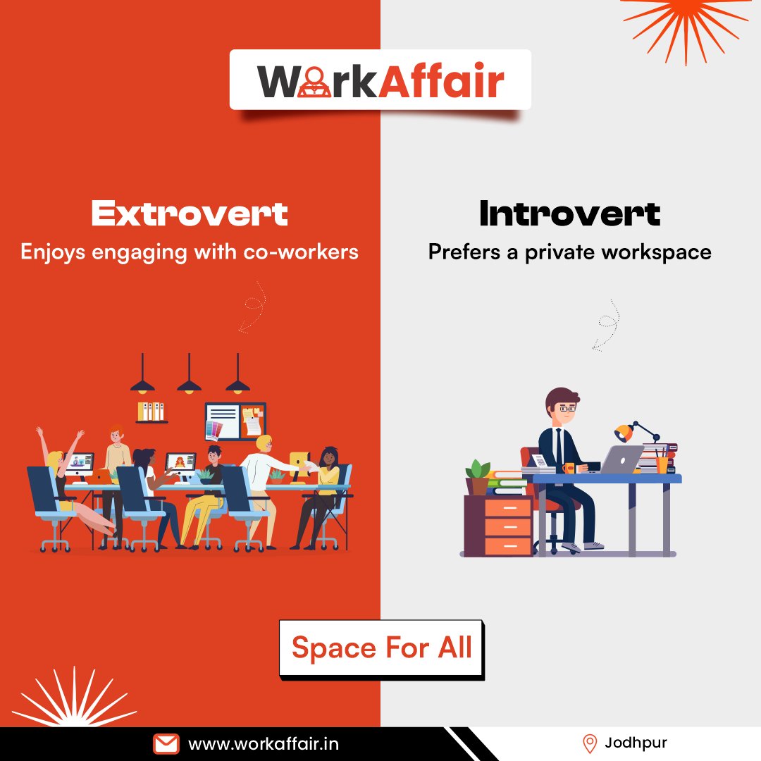 Extrovert or Introvert, We have a Space for all.

Book Your Seat Now!
.
.
.
.
.
.
#booknow #Workspace #OfficeSpace #CollaborativeSpace #FlexibleWorkspace #SharedOffice  #OfficeSpaceJodhpur  #workAffair #coworkingspace #worktogether #officespace #jodhpur #marwaricatalysts