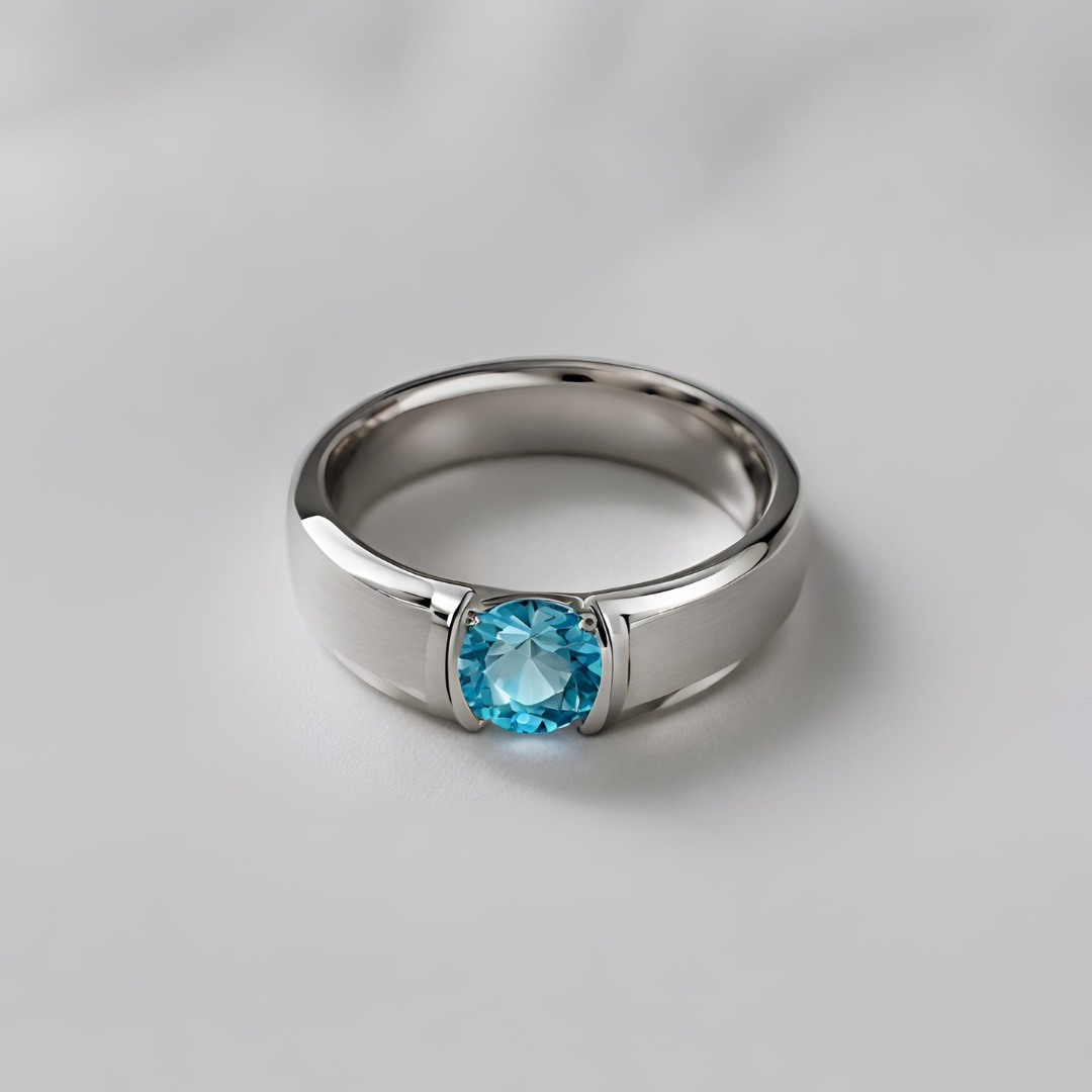 Dive into forever with the timeless elegance of an aquamarine birthstone wedding ring 💍💙 Sparkling like the sea, it symbolizes serenity and eternal love. #AquamarineLove #WeddingBling #ForeverYours