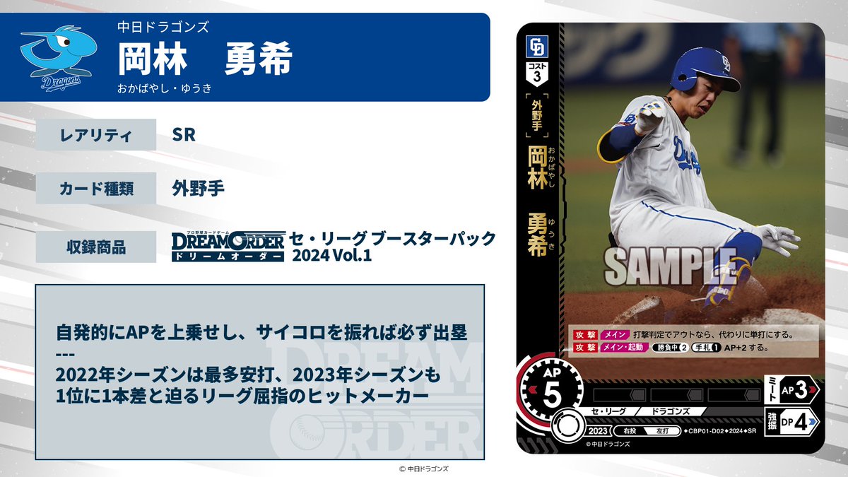 プロ野球カードゲーム ドリームオーダー公式 on X: プロ野球カードゲーム ドリームオーダー公式 on X: