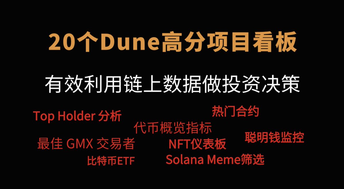 CryptoJHK's tweet photo. 20个Dune高分项目看板，有效利用链上数据做投资决策

🔗https://t.co/JMwELHbfKo https://t.co/1qsaY31KfY