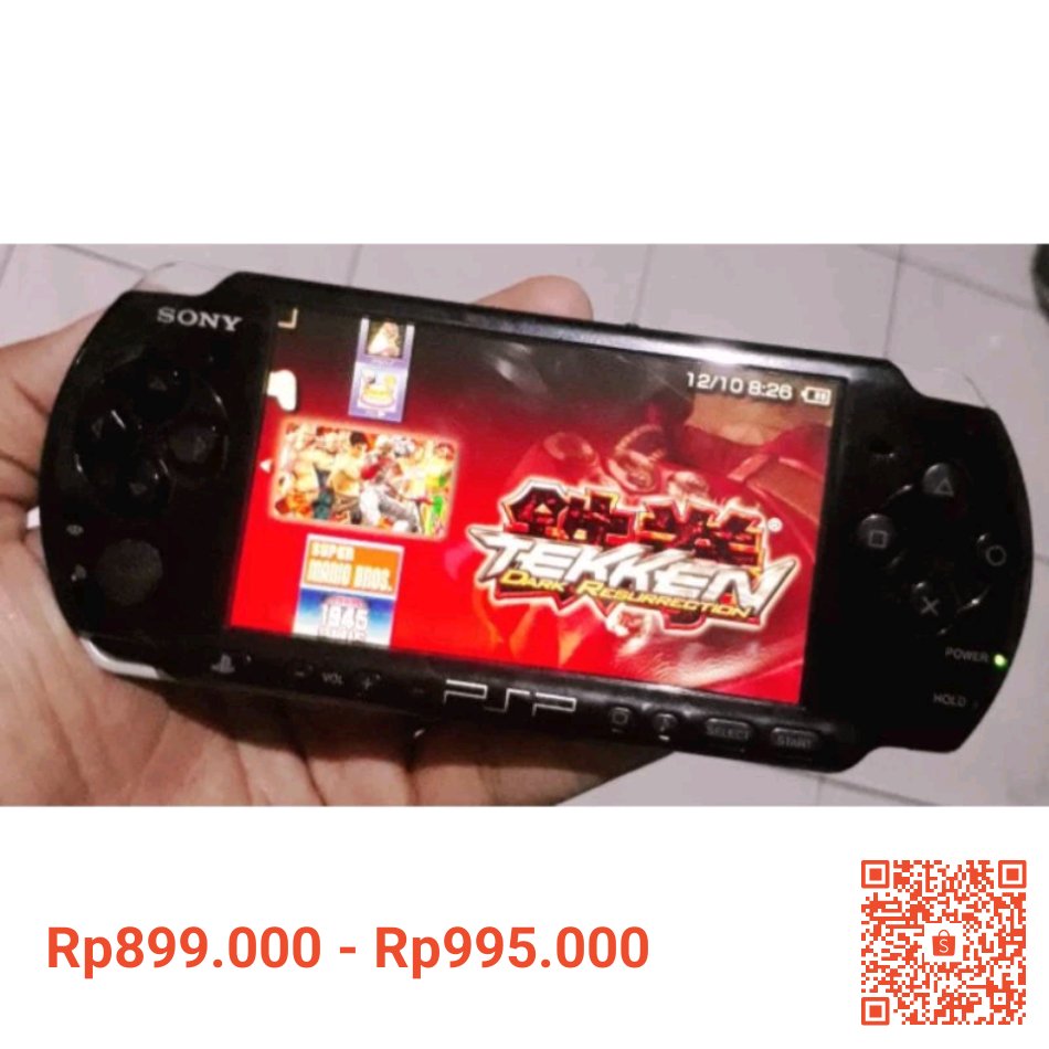 RAISASAKA's tweet photo. Saya menjual PSP Sony 3000 Black 45 Game muLus empuk Lancar jaya ada charger siap main seharga Rp899.000 - Rp995.000. Dapatkan produk ini hanya di Shopee! https://t.co/9IrIbDYWHx #ShopeeID https://t.co/qAiyjvdh7k