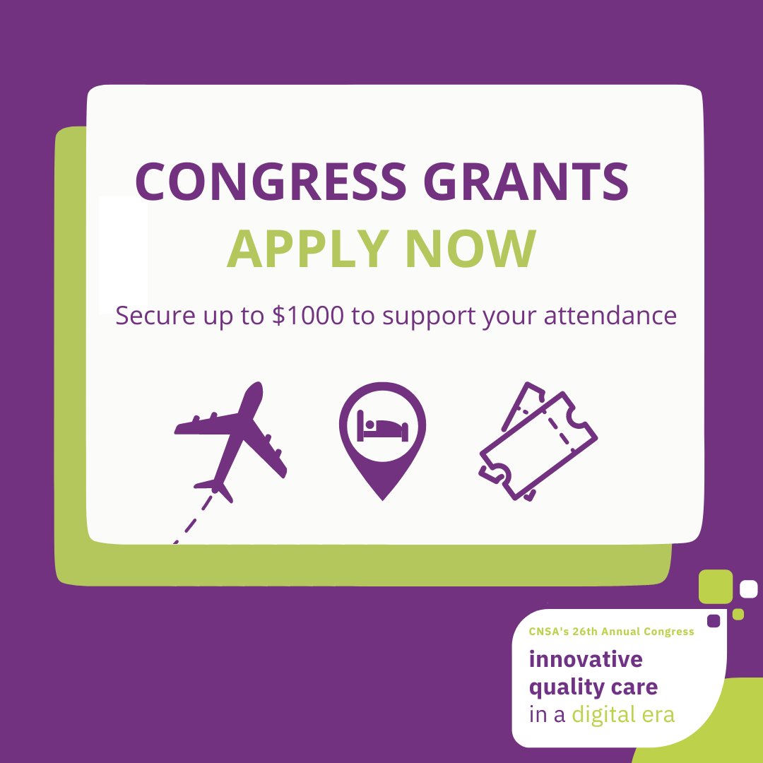 Applications are now open for the CNSA Congress Grants! 10 grants of up to $1k are available to support member attendance at #CNSA2024 to cover associated costs such as registration, travel, or accommodation. Find out more and apply - bit.ly/4a6pFiA