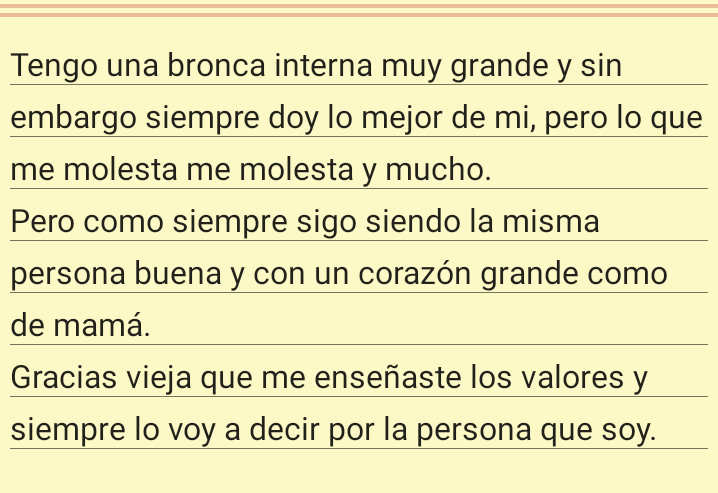 solh98_'s tweet photo. Esto escribí el otro día mal llorando en el piso y agarrándome el corazón del dolor que sentía.
Y cada día que pasa me pongo más triste, pero entiendo que le vida pone pruebas y hay que atravesarlas. https://t.co/yUsmDNtbdI